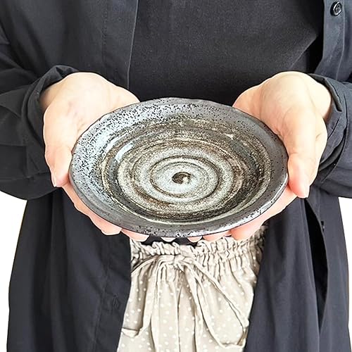 Miniatura 4 de Juego de 5 platos para servir de 5.9 pulgadas, cerámica de corte áspero, aptos para lavavajillas y microondas, estilo y color tradicional japonés,