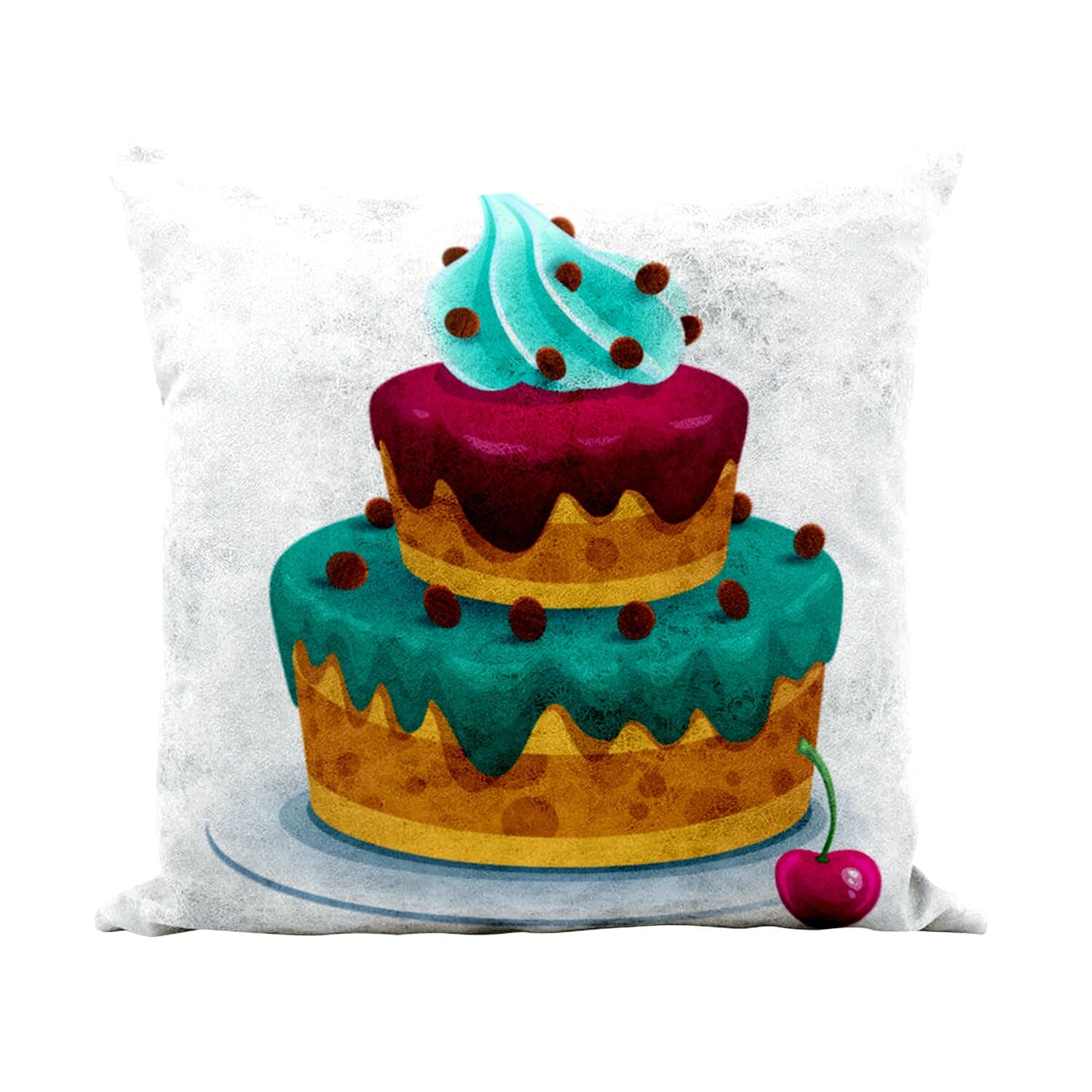 Coussin gâteau anniversaire pour décorer un coin lecture enfant