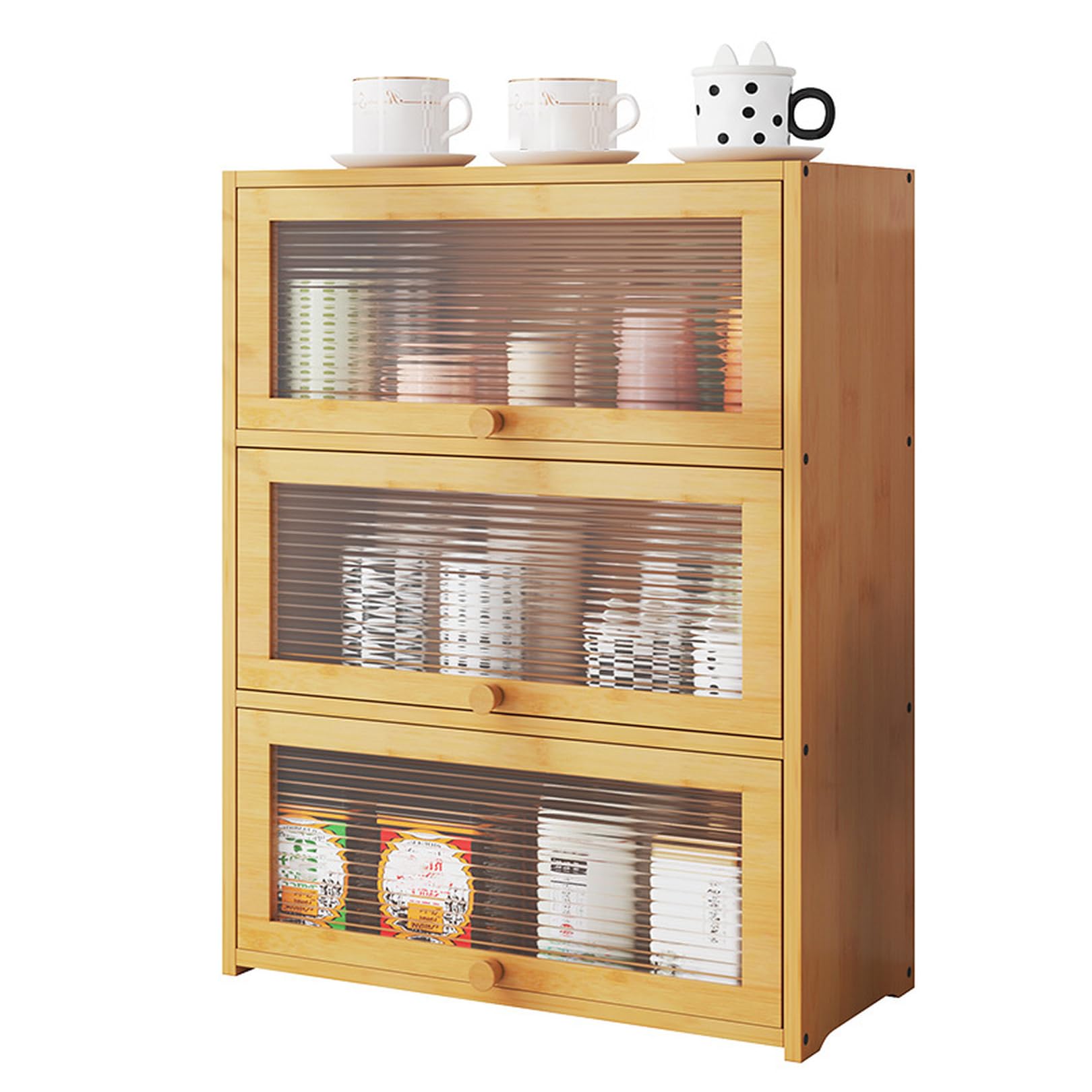 Amazon｜MJKQ9 卓上食器棚 可愛い 大容量 和風 ナチュラル キッチン