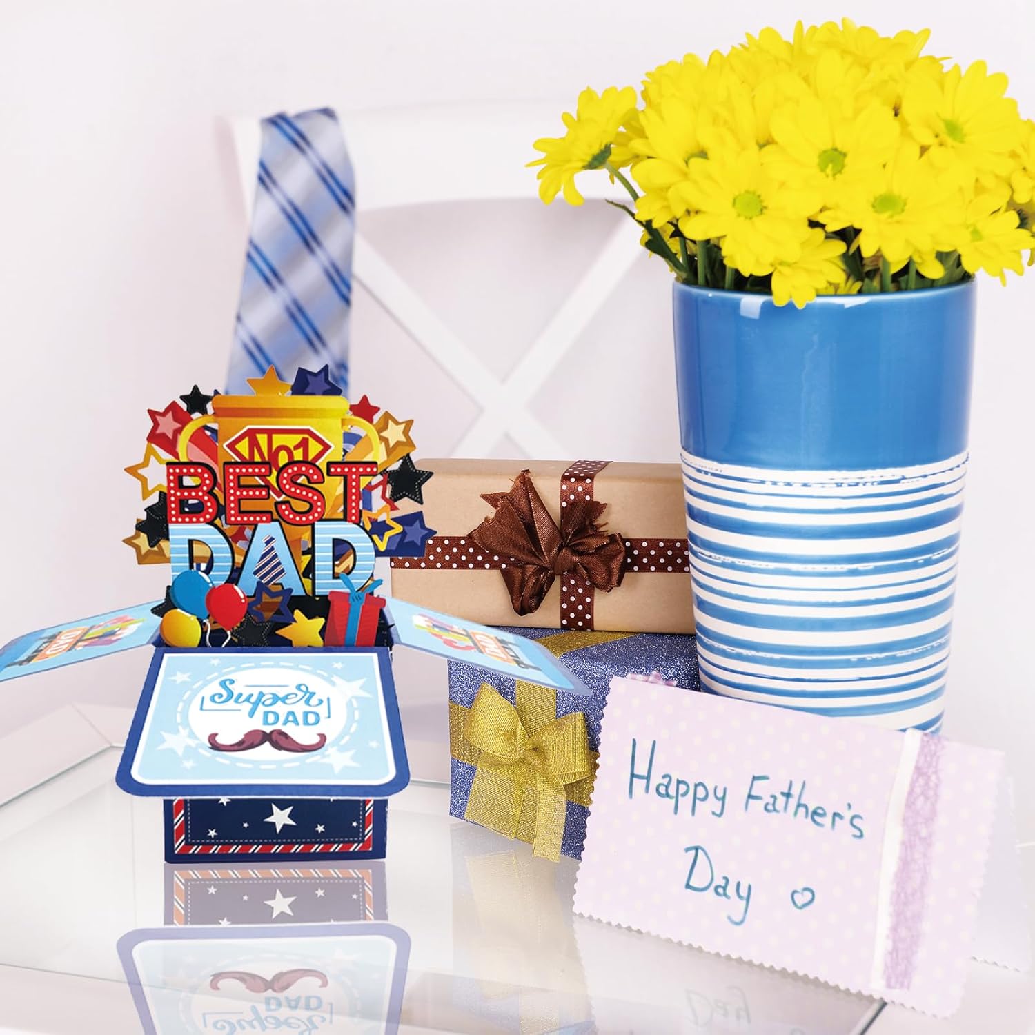 Pop up Birthday Cards Gifts for Dad from Daughter Son, Best Father Day Decoration Ideas for Men - Image 3