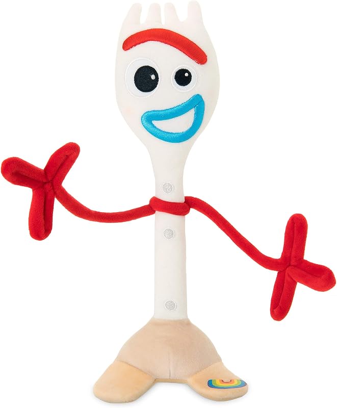 Disney Store Peluche oficial de Toy Story, Forky, icónico personaje de peluche con ojos bordados y características de peluche suave, apto para todas las edades