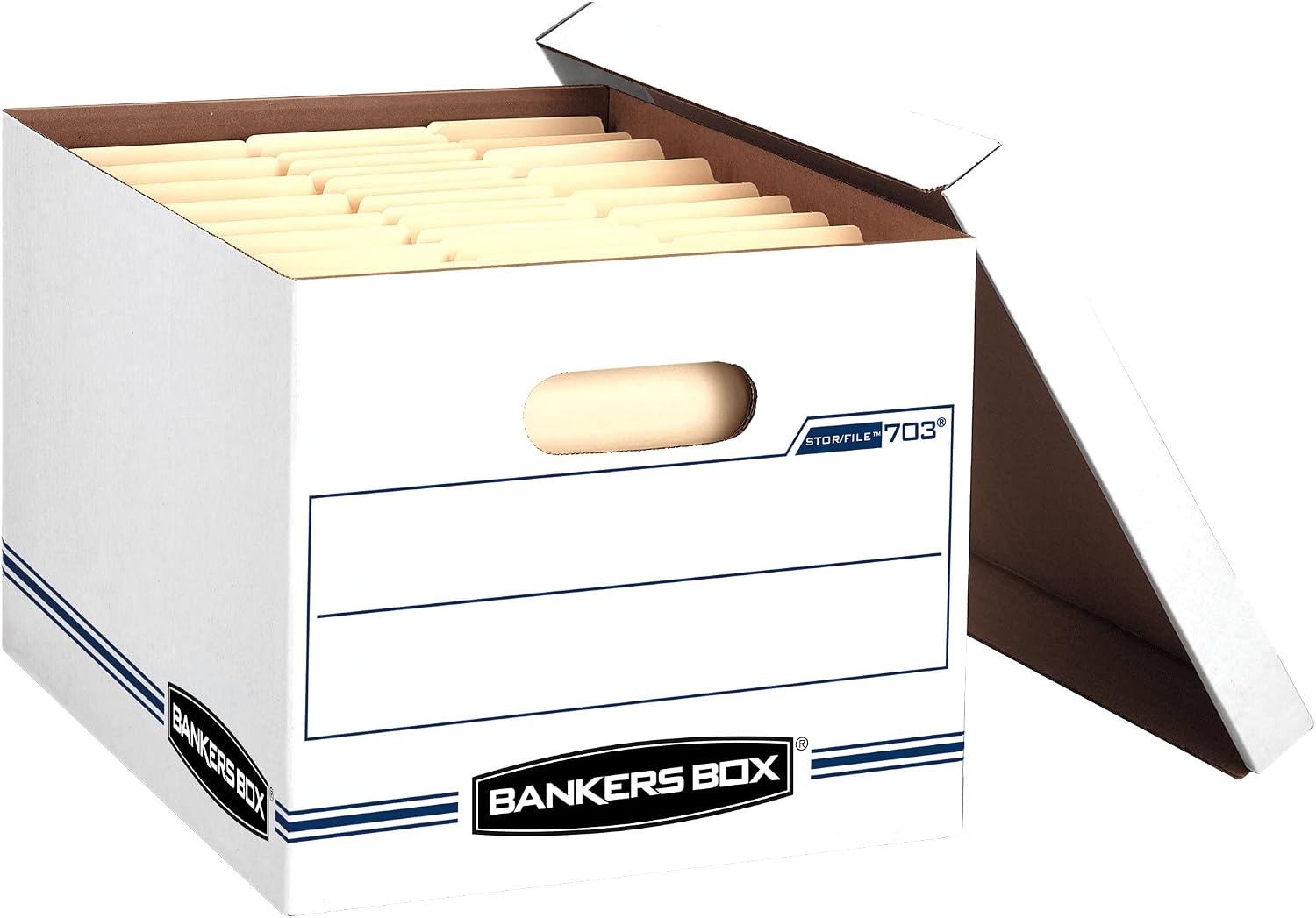 Bankers Box STOR/FILE Storage Boxes, Standard Set-Up, Lift-Off Lid, Letter/Legal, Case of 12 (00703)