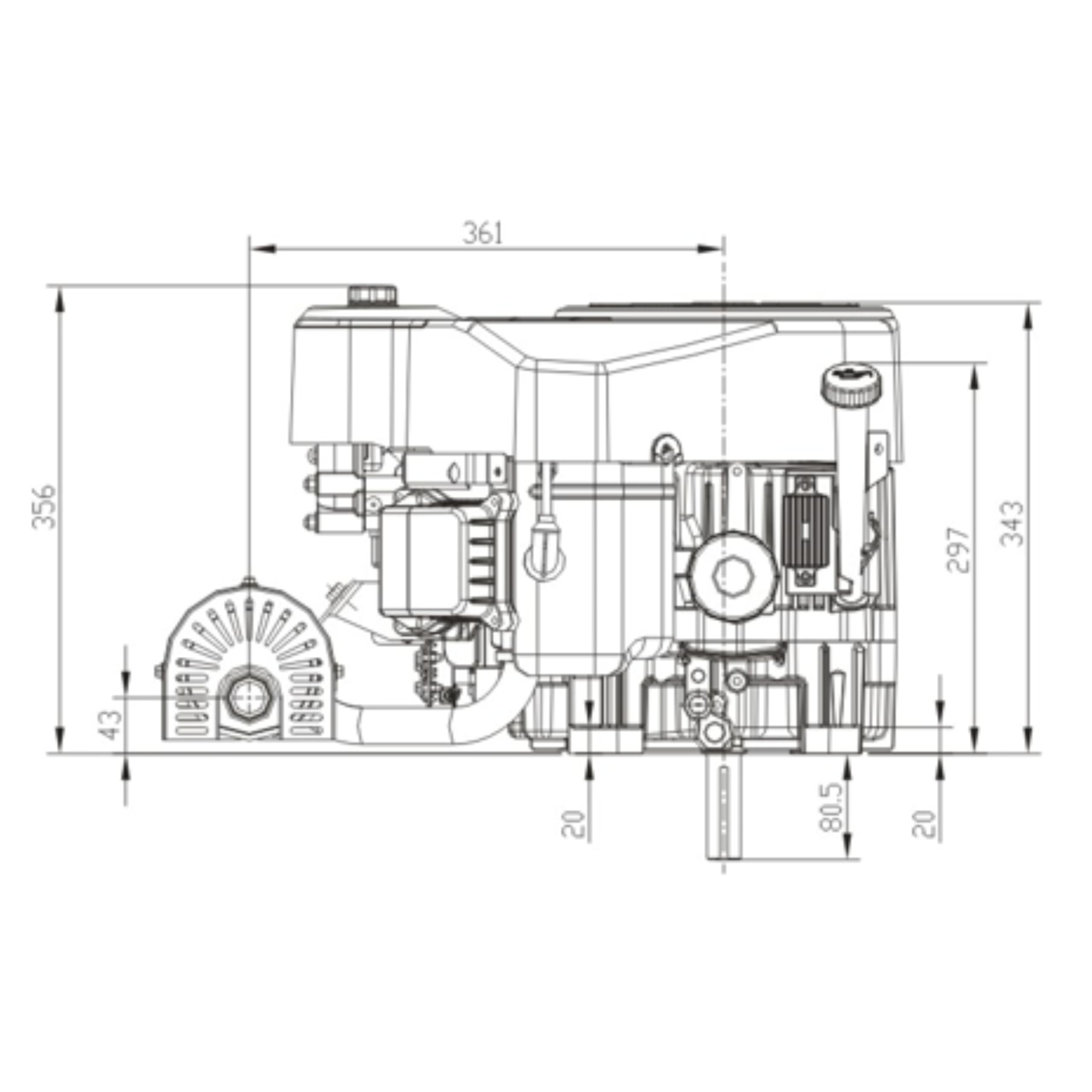 Loncin Moteur à essence LC2P82FD 24,5 CV 803 cc Moteur de remplacement Moteur de karting