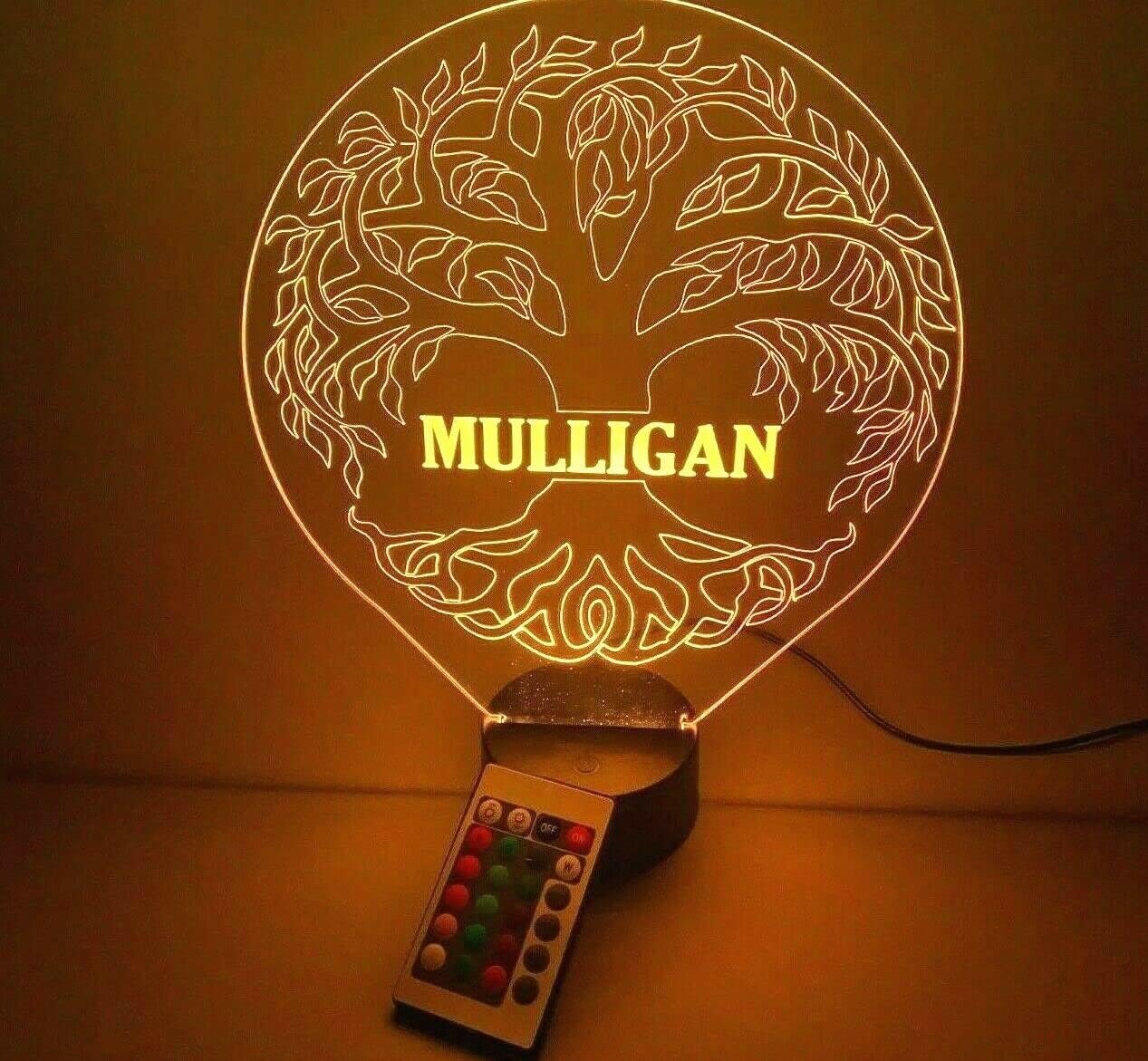 Tree of Life Family Representing Personal Development and Individual Beauty Night Light Up Table Desk Lamp LED Personalized Home Room Decor, With Remote 16 Colors Free Engraved, Great Gift