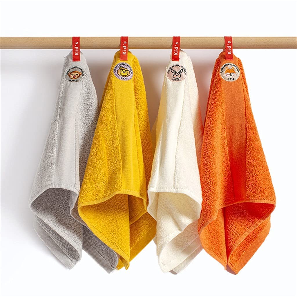 4pcs Children's Towel Cotton Children's Towel Small Rectangular Face Towel with Embroidery (Color : A Size : 5025cm) (A 50 * 25cm)