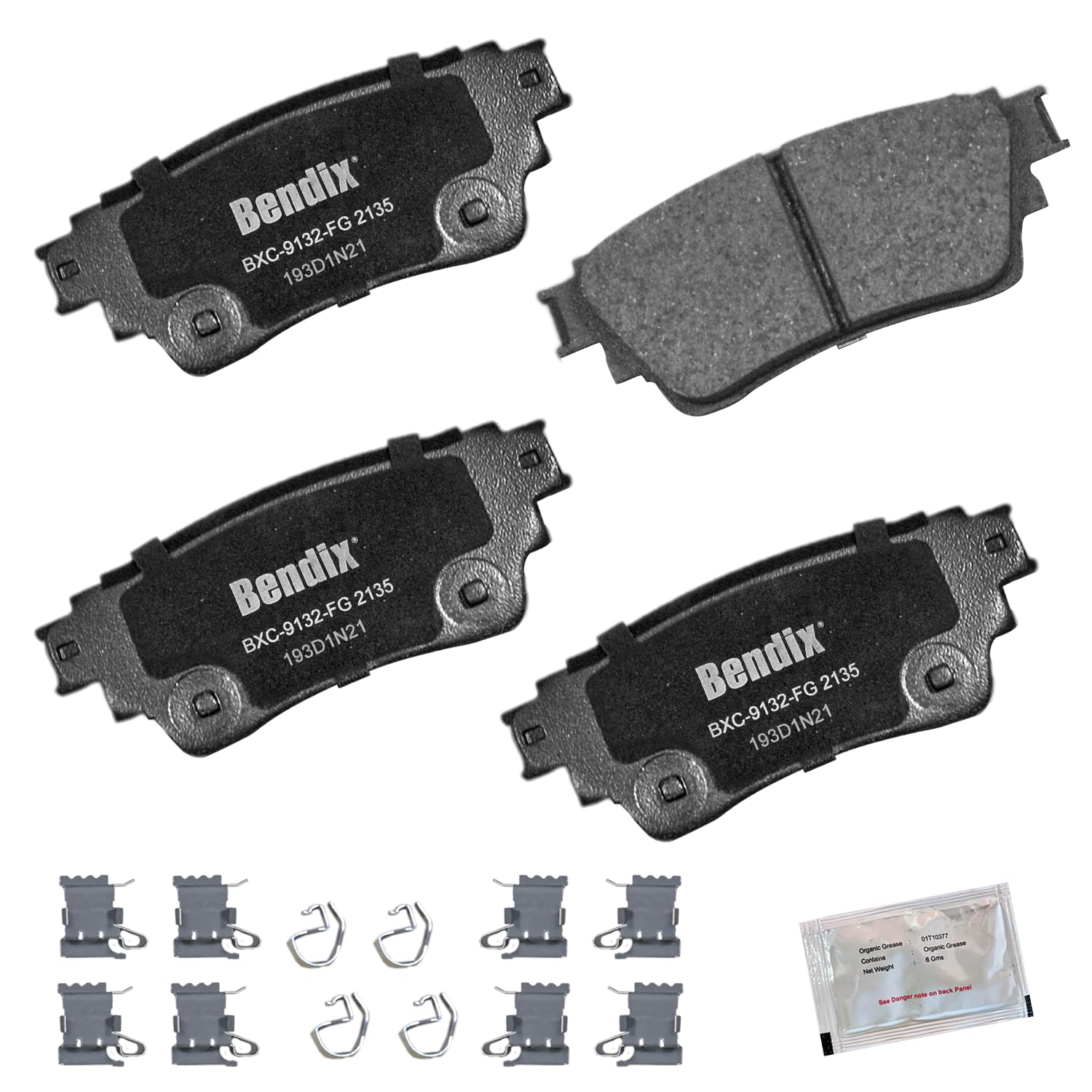 Bendix Priority1 CFC2135 Ceramic Rear Brake Pads for Mitsubishi Eclipse Cross 2020, Eclipse Cross 2024-2022, Outlander 2021-2017, Outlander PHEV 2023-2018