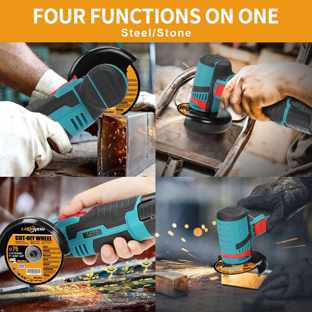 Dischi da taglio, a ventaglio, set di dischi lucidanti ∅ 75 x 9.5 mm, per smerigliatrice angolare, taglio e lucidatura metallo, punta di montaggio per filiere, (75 mm, 20 pezzi)