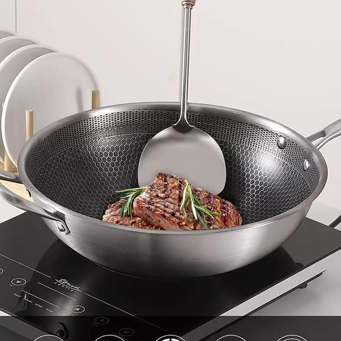 Wok antiadherente de acero inoxidable tamaño 36CM sin tapa miniatura 2
