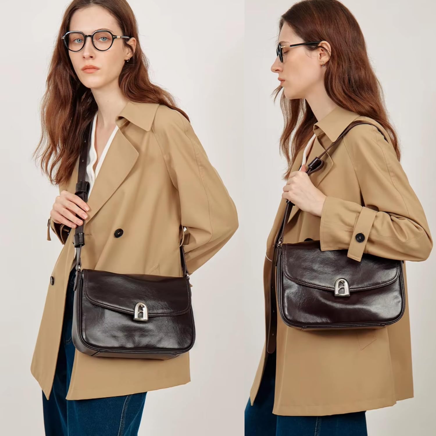 Black Leather Shoulder Purse For Women: Crossbody Bags Small Handbags - Elegant Comfortable for Daughters and Young Girls - Image 2