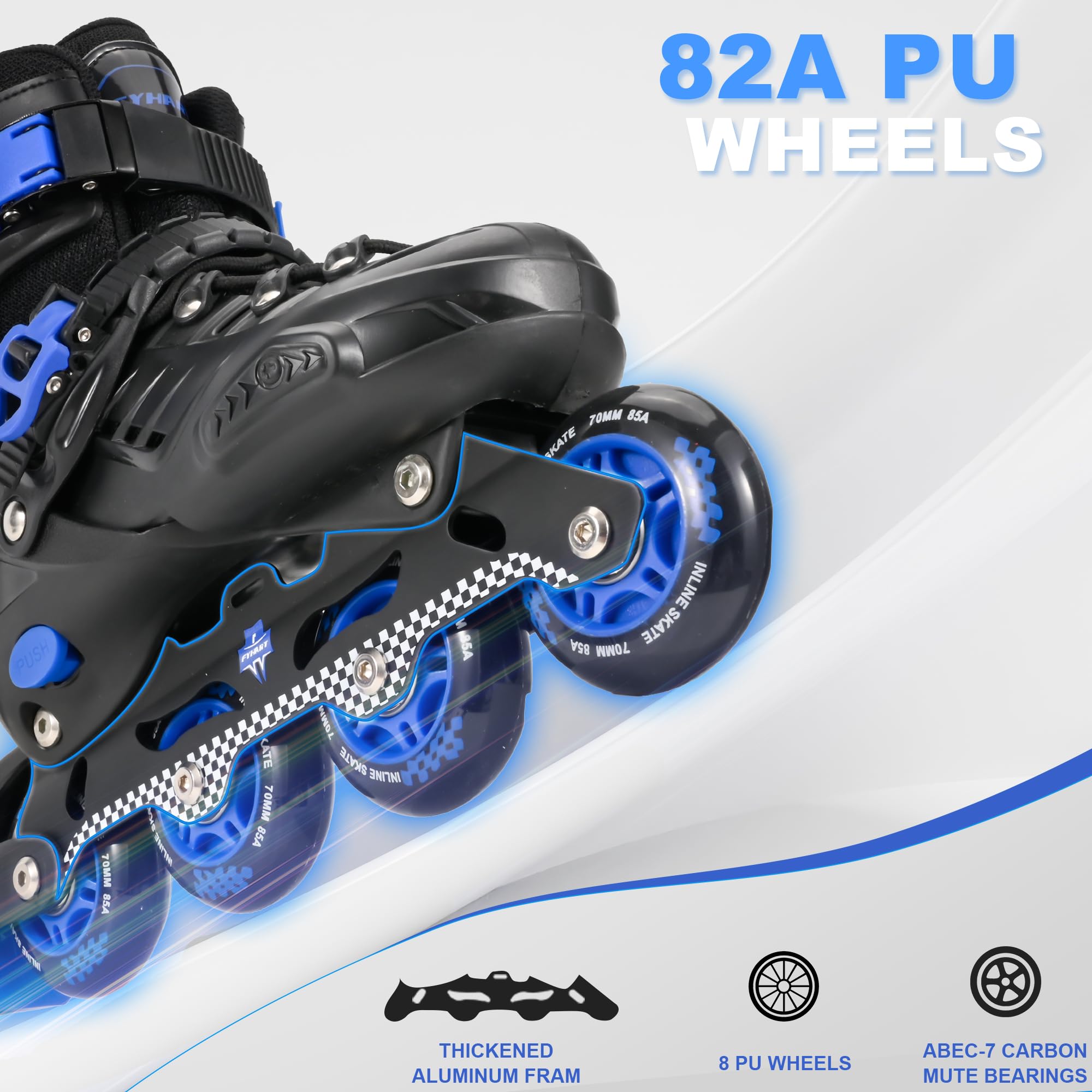 Patins en Ligne pour Enfants garçons Ajustables, Patins à roulettes, Filles et Jeunes Enfants, Patins à roulettes pour Enfants pour l'intérieur et l'extérieur