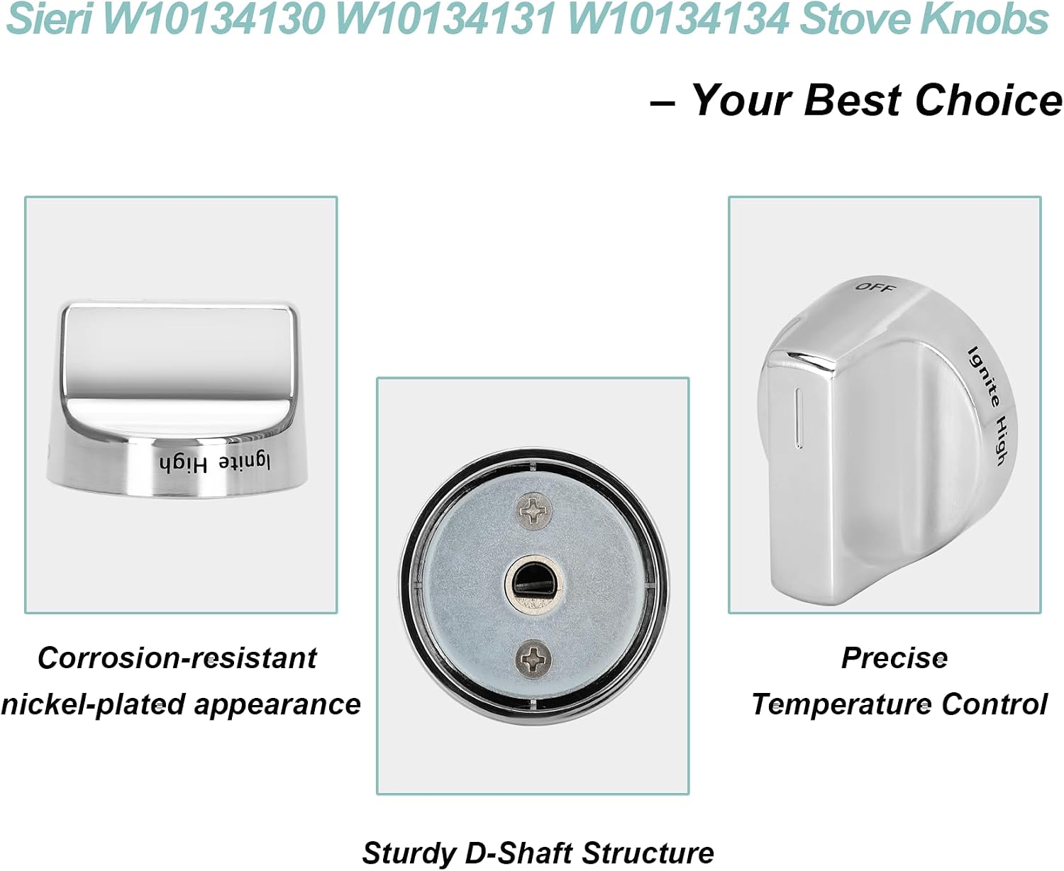 Sieri WFG745H0FS0 WFG745H0FS1 Knob for Whirlpool Gas Stove