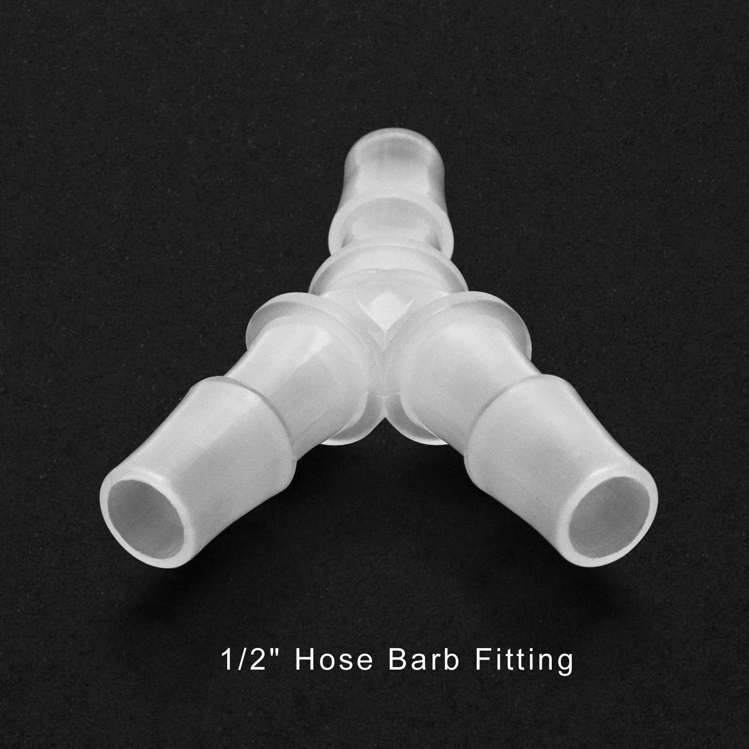 QWORK Hose Barb Fitting, 1/2" Y Tee 3 Way Hose Polypropylene Plastic Pipe Connectors for Boat Water Air Line Tubing Pipe, 6 Pack : Industrial & Scientific