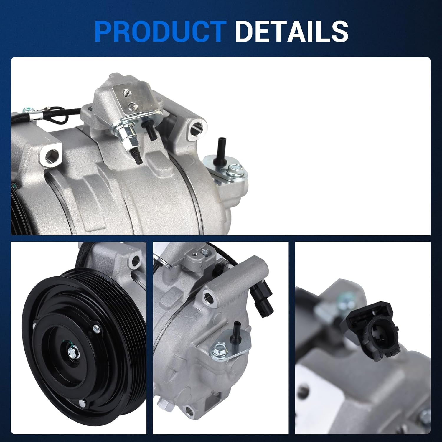 Autoround Air Conditioner AC Compressor with Clutch Fit for Honda Accord 2008-2012, Crosstour 2012-2015, 2.4L L4, Replace# 38810R40A01 CO11224C 157333 639362