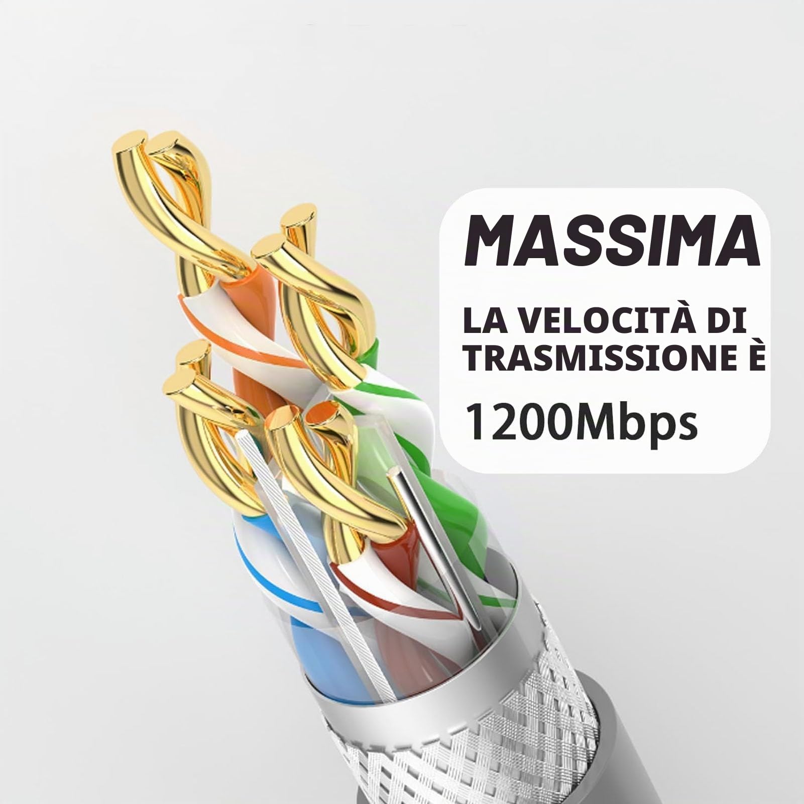 Cavo Sostitutivo Satellitare Rettangolare, Connessione Ininterrotta Stabile e Impermeabile Grigia 75 Piedi per Router Sostitutivo Cavo, Accessori
