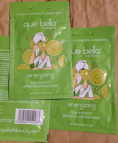Miniatura 5 de Que Bella Paquete de 5 mascarillas exfoliantes y exfoliantes en gel de lima y menta