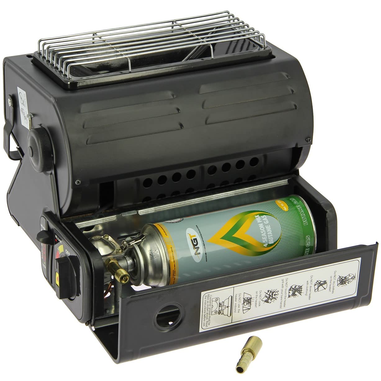 Réchaud Gaz 2 En 1 Portable Chauffage Gaz Portable SMH LINE 2-en-1 - 1,3 KW - Parfait Camping Et Extérieur Avec 8 Cartouches Réchaud Gaz 2en1