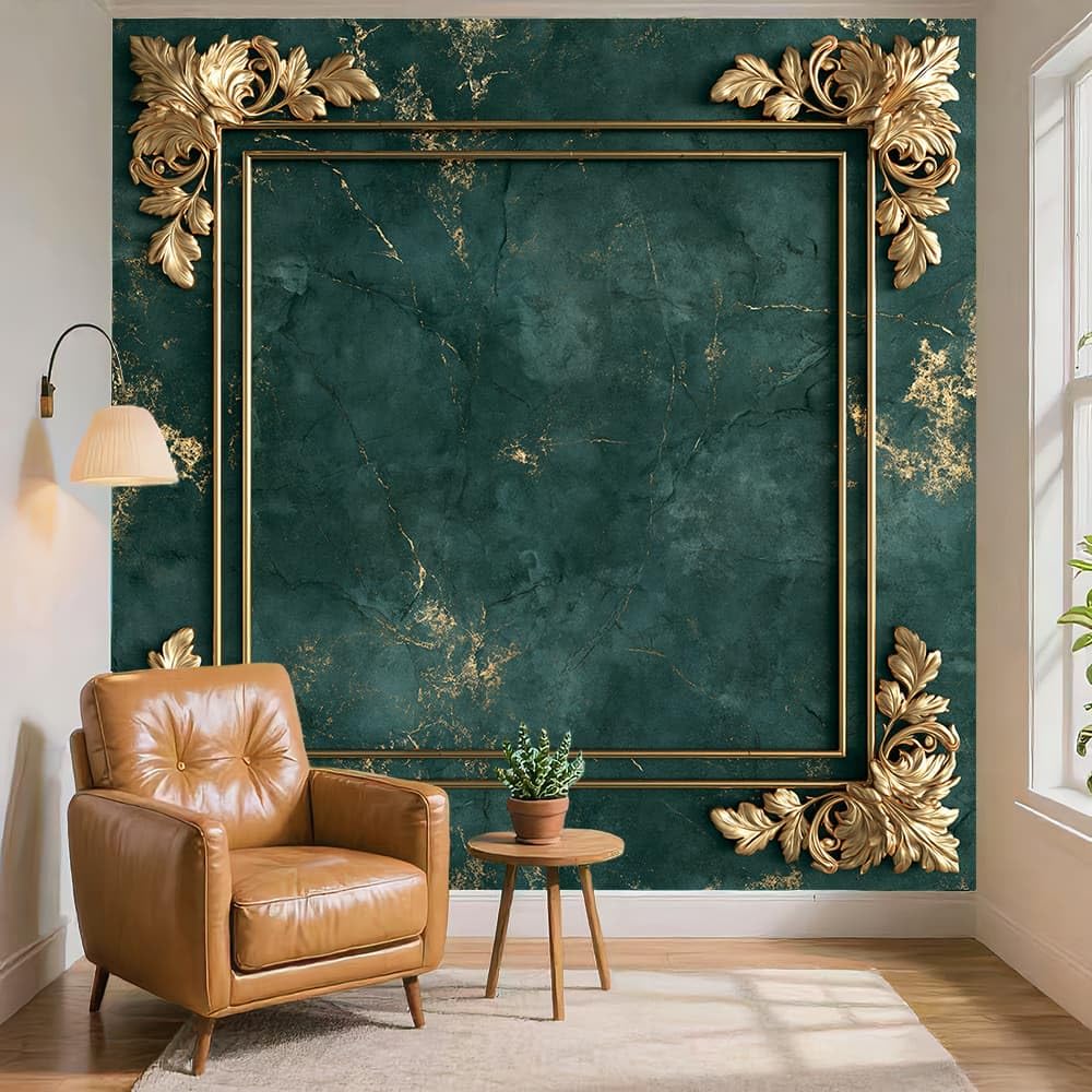 Carta da Parati Murale TNT Verde Fotomurale 3D Rimovibile 400x280 cm