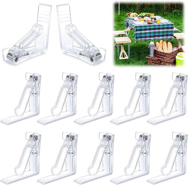 dafuhao Tablecloth Clamps 20 Pcs Plastic Tablecloth Clips Tablecloth Clamps for Indoor and Outdoor Tables