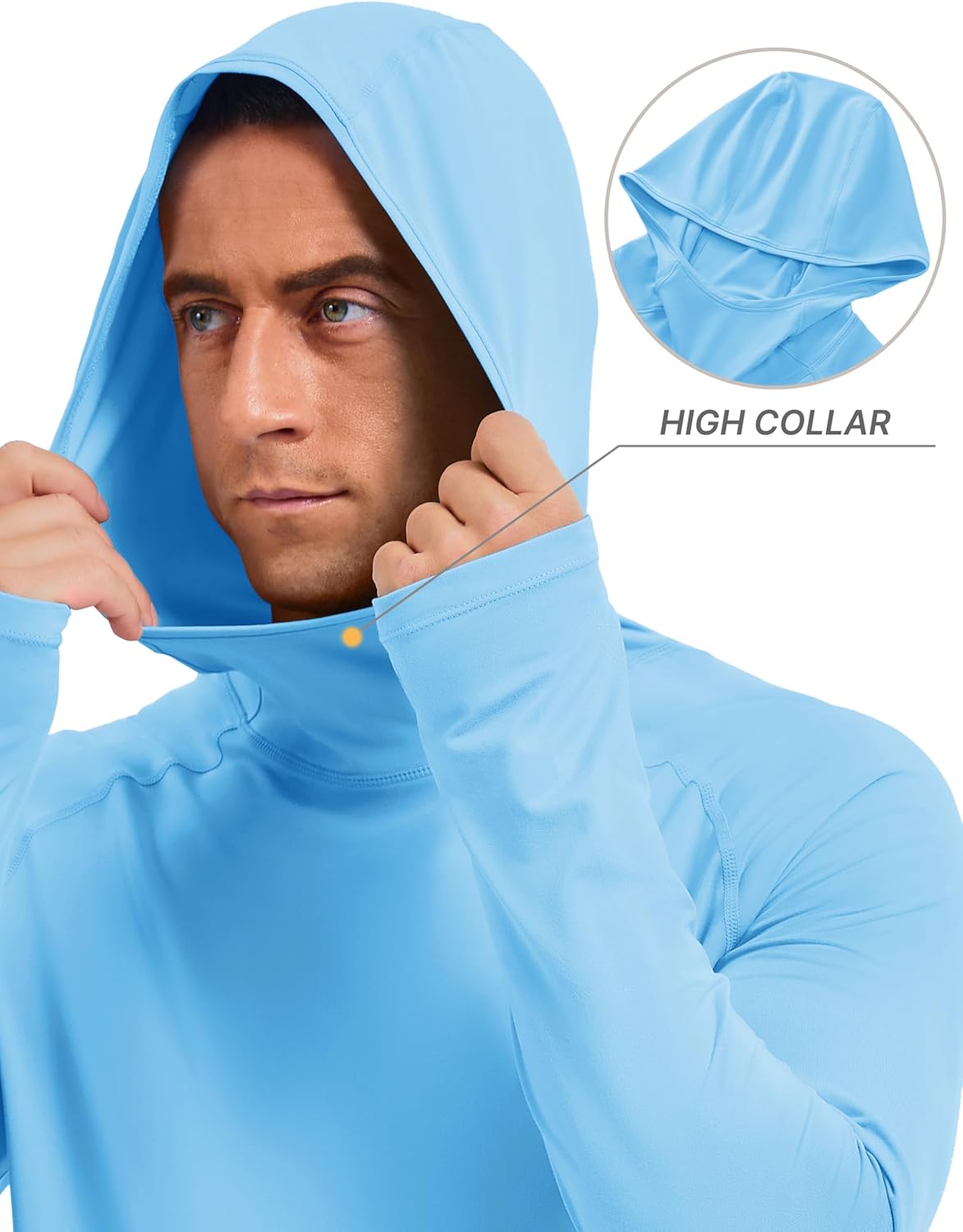 TACVASEN Men's Rash Guard Sun Hoodie Long Sleeve UPF 50+ Sun Protection SPF Quick Dry Hiking Swim Fishing Shirt - Image 3