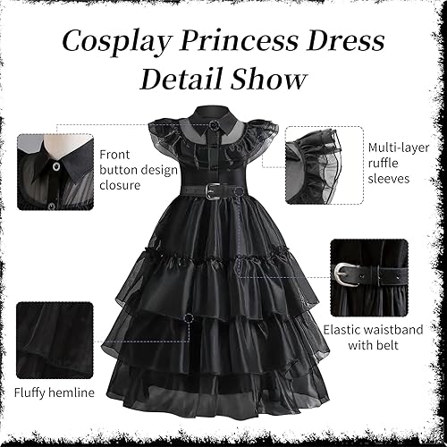 Miniatura 4 de YOGFIT Disfraz de Halloween para niñas, vestido perfecto para Halloween, cosplay y fiestas