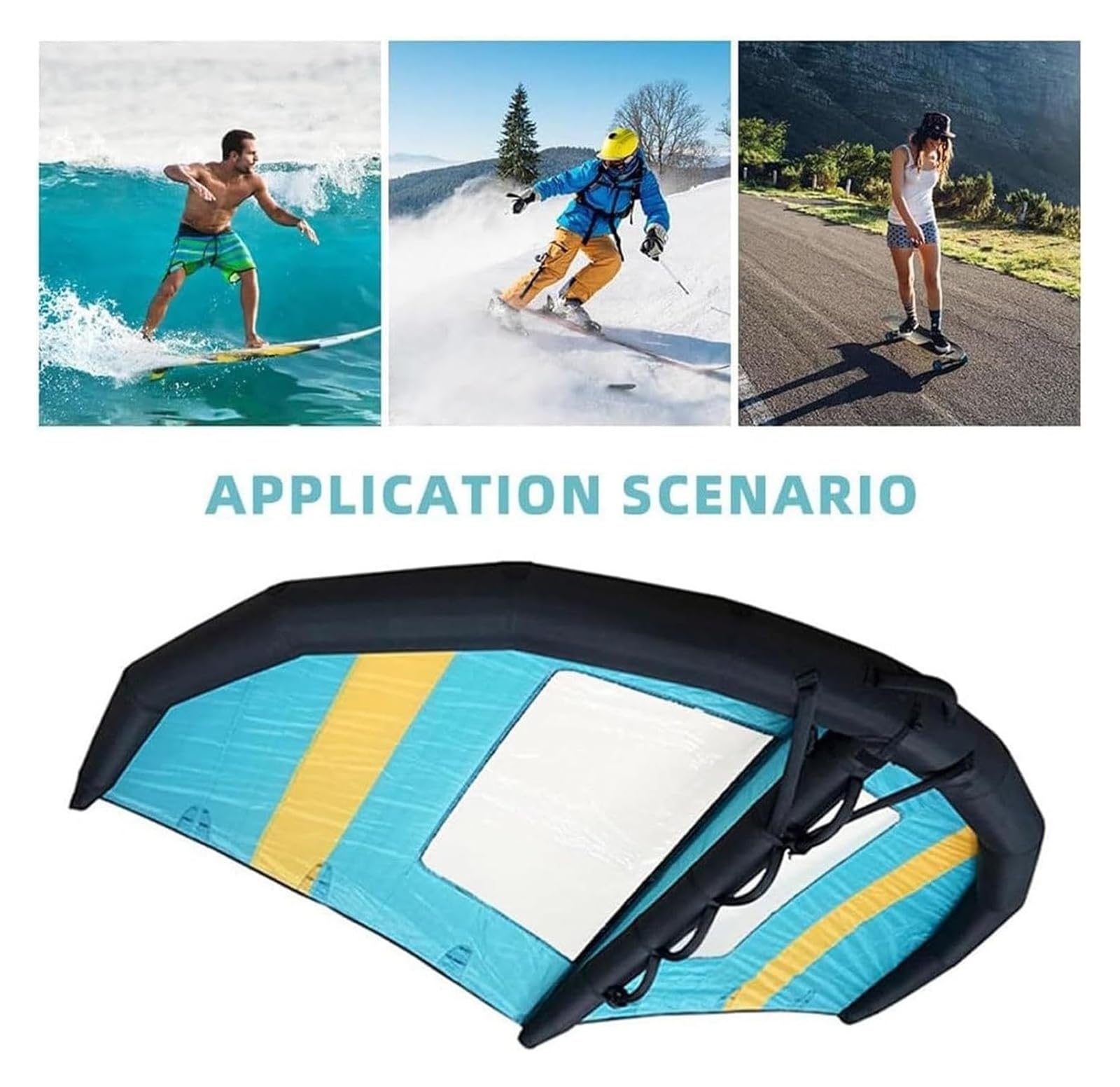 Nadmuchiwany latawiec foliowy do kitesurfingu, ręczny skrzydło wodne dla początkujących, trwały sprzęt do windsurfingu dla dorosłych, lekkie, nadmuchiwane skrzydło surfingowe