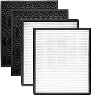 131 Replacement Filter Compatible with LEVOIT LV-PUR131, LV-PUR131S, LV-PUR131-RF, 2 Filters + 2 Activated Carbon Filters