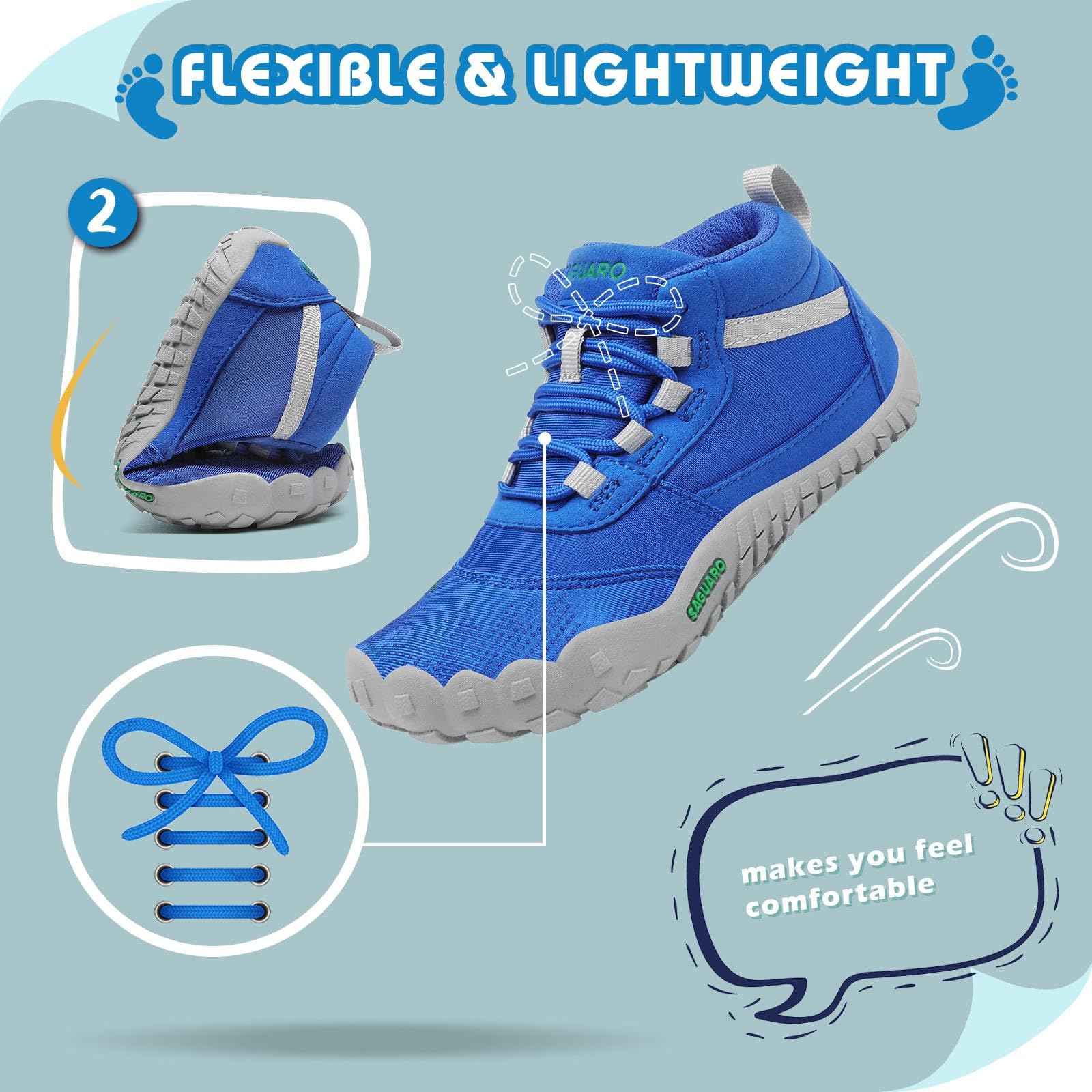 Saguaro dziecięce buty do chodzenia boso, lekkie buty trekkingowe, dla dziewcząt, outdoorowe buty do fitnessu