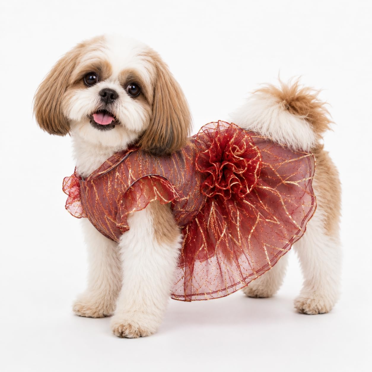 burgundy dog dress Paw Genz & Cat Dress, Maroon Pet Supplies Perfect For Pet birthdays 194735120345 Serving effortless summer vibes Neck Size:19