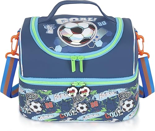 Bolsa de almuerzo aislada de doble piso para niños, bolsa de comida grande para el regreso a la escuela, para niños, niñas, hombres y mujeres, con