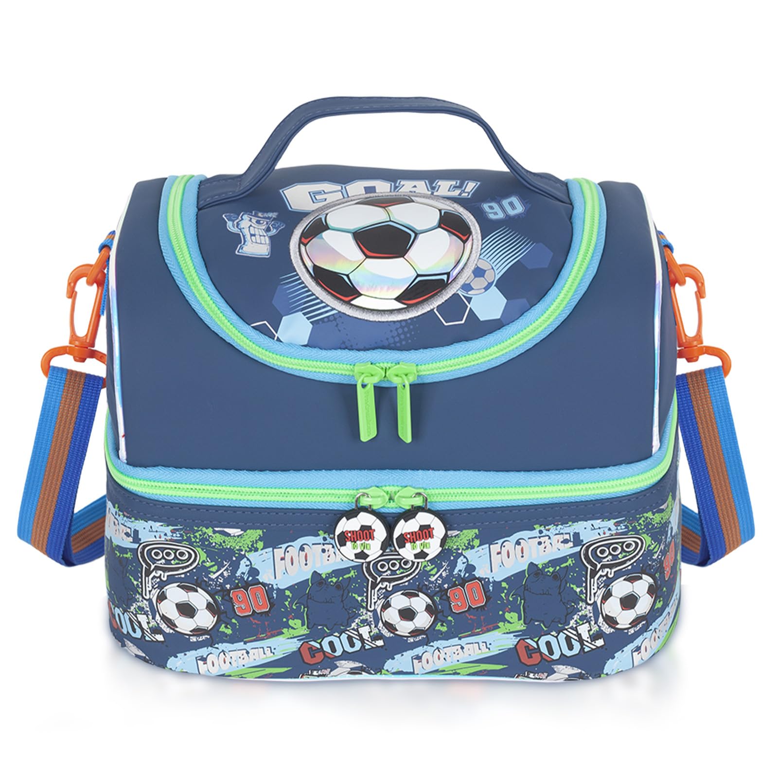 PinkSheep Kids Lunch Bag, Double Decker Cooler Insulated Lunch Bag, Back to School Gift Large Tote for Boys Girls, Men, Women