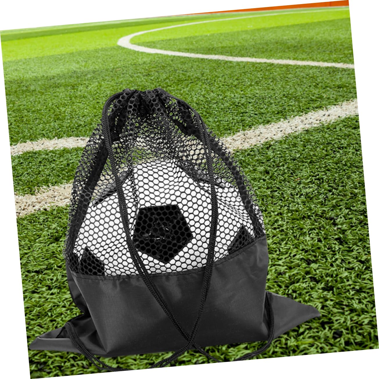 WOONEKY Sports Ball Storage Bag Basketball Soccer Volleyball Drawstring Mesh Backpack Gym Beach Workout Compact