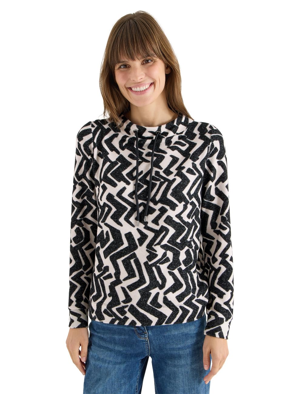 Damen Cosy Shirt mit Grafikmuster