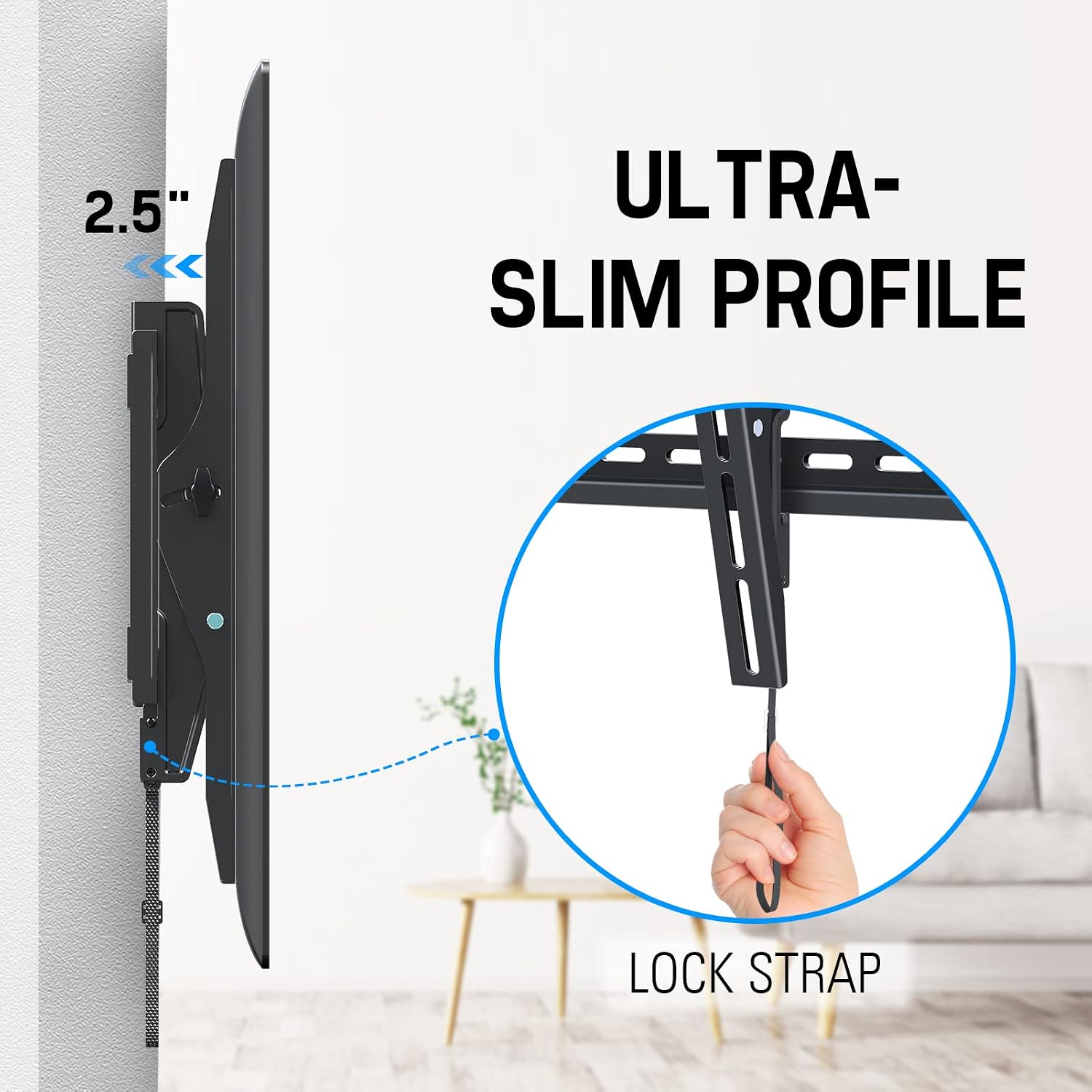Mounting Dream TV Wall Mount, Low Profile TV Mount for 42-86 inch TVs up to 120lbs, Tilting TV Wall Mount with Max VESA 800x400mm, Fits 16'', 18'', 24'' Studs, Easily Adjust Level after Installation