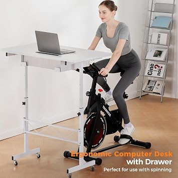 COMHOMA Small Standing Desk Adjustable Height Small Computer Desk Mobile Portable Rolling Laptop Table with Wheels 32 Computer Workstation Sit Stand Desks Portable Standing Table Treadmill desks