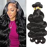 Body Wave Bundles Human Hair 12A Human Hair Bundles 20 22 24 Inch 100% Unprocessed Brazilian Virgin Hair Extensions Natural Black