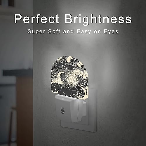 Miniatura 3 de Luz nocturna de luna y sol, luces nocturnas enchufables en la decoración de pared para escaleras, pasillos, cocina, luces nocturnas con sensor de
