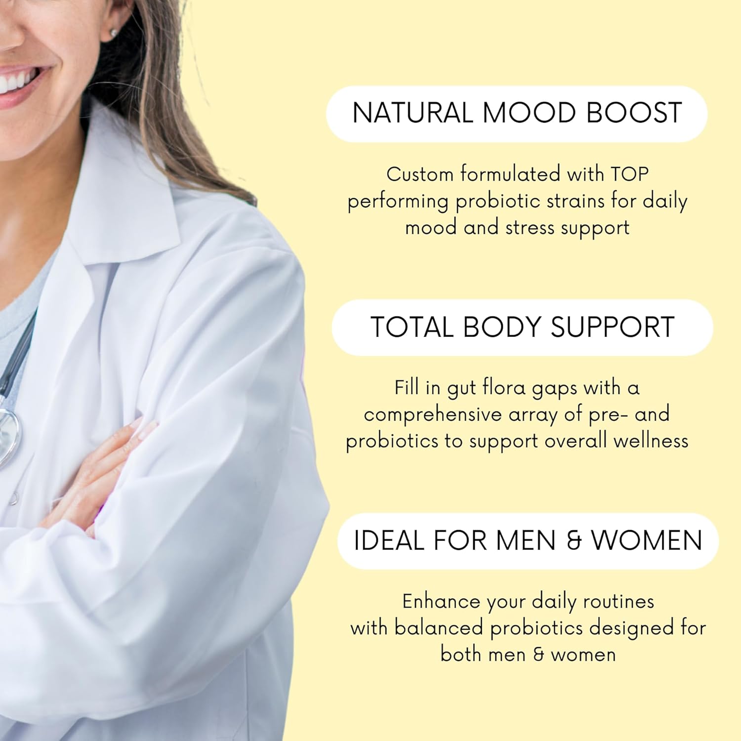 Probiotics 30 Billion CFU - Bifidus Mood Support Supplement w/prebiotics & probiotics for Women and Men - Mood & Digestion Support- Histamine Free - Natural Mood Boost - 60 Days Supply, Non-GMO - Image 4