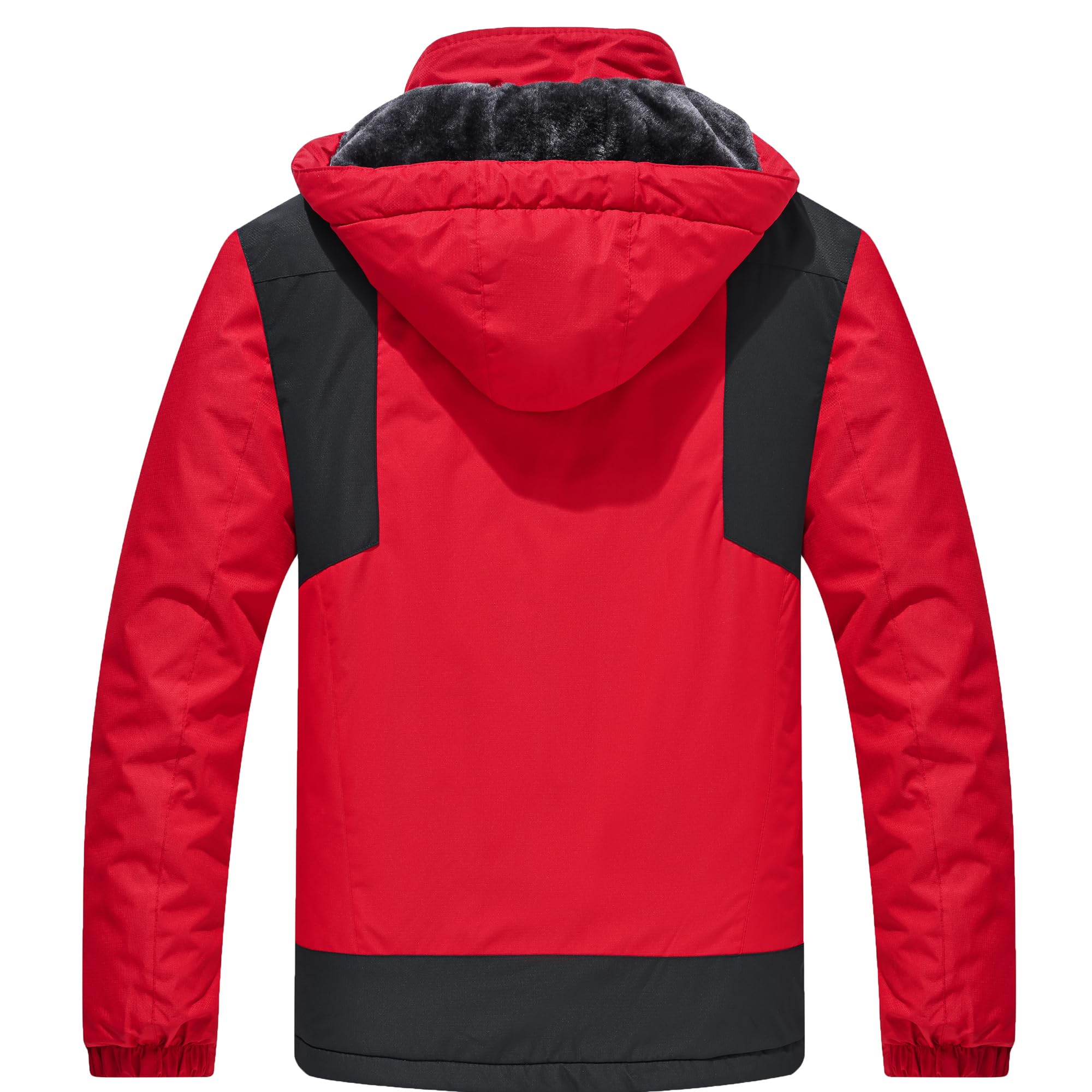 Zzkouine Impermeabile Giacca Da Montagna In Pile Da Uomo Giacca Da Sci Calda Multi-Tasche Adatto Per Sport Invernali E Attività Outdoor In Montagna Antivento Impermeabile E Traspirante