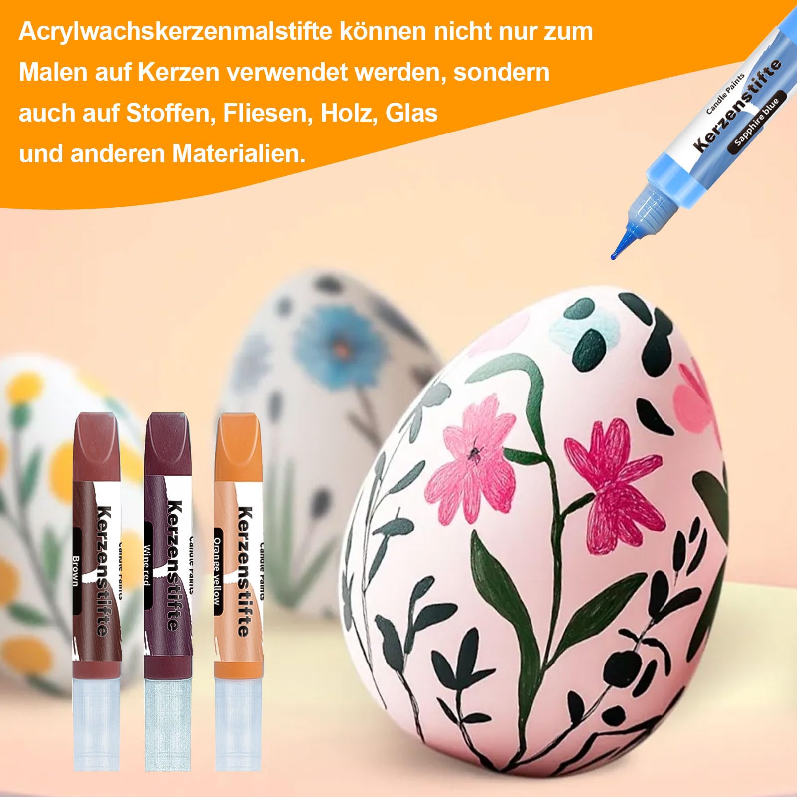 Set di 24 pastelli a cera per candele, set per dipingere candele, sicuro e ad asciugatura rapida - Decorazione di candele, regali, attività di Pasqua/Natale per adulti/bambini