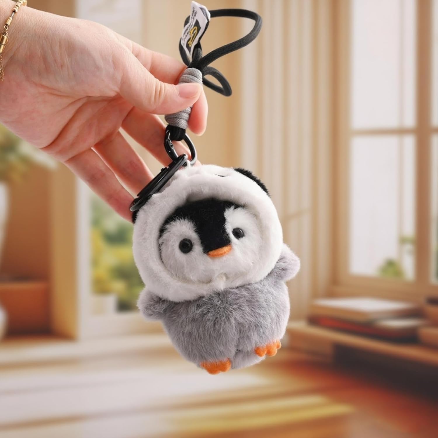 Adorable Penguin Keychain in Panda Hat Cute Animal Car Pendant Backpacks Keys Kawaii Penguin Charm for Animal Lovers10cm - Image 4