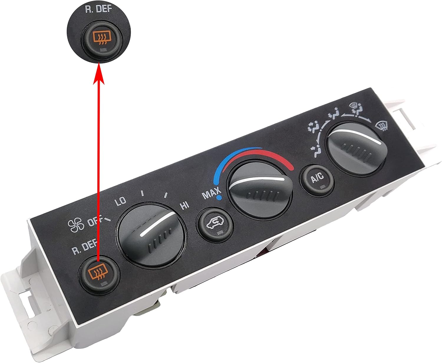 599-006 A/C Heater Climate Control Module w/Rear Window Defogger Switch for 1996-2002 Chevy GMC Cadillac C1500 C2500 C3500 K1500 K2500 K3500 Suburban Pickup Tahoe Yukon 9378805 15-72547