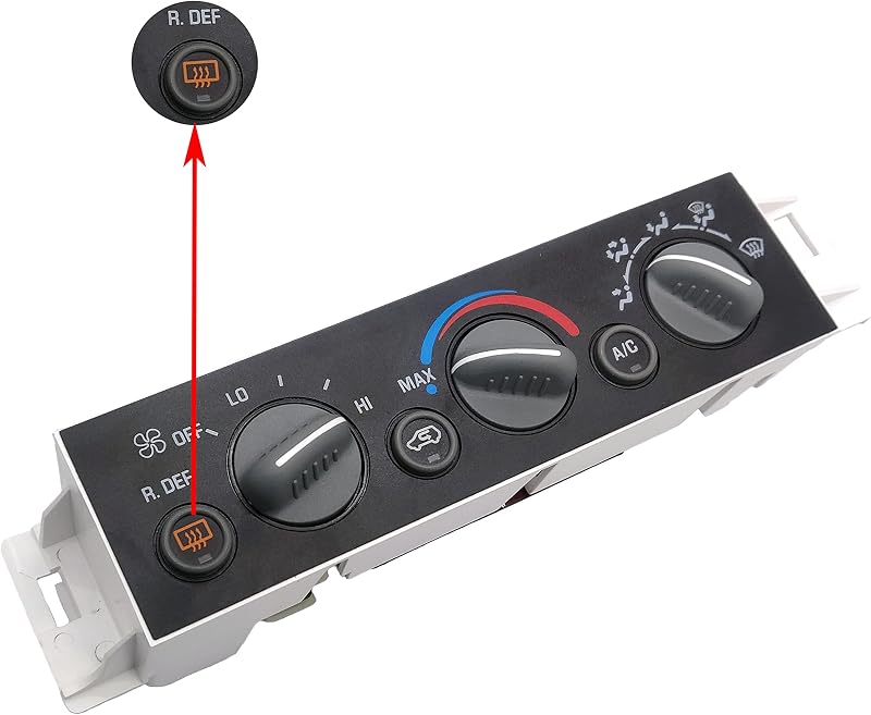 Módulo de controle do ar-condicionado e aquecedor NOVAPARTS 599-006 com desembaçador traseiro para Chevy GMC Cadillac – 1 unidade