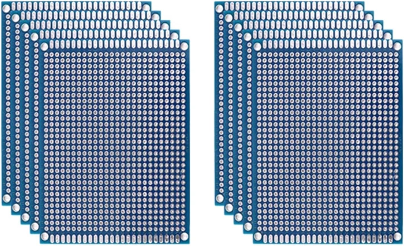 5/10PCS PCB Board Prototype Board Blue 2x8/3x7/4x6/5x7/7x9cm Double Sided Circuit Boards for DIY Soldering Project(7X 9 10PCs)