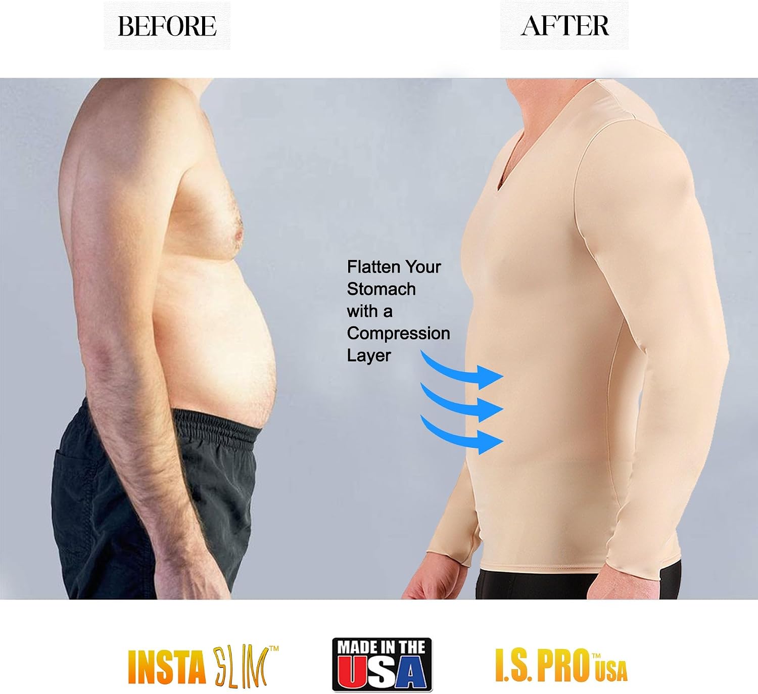Insta Slim I.S.Pro USA Compression Long Sleeve V-Neck - 1VLS001