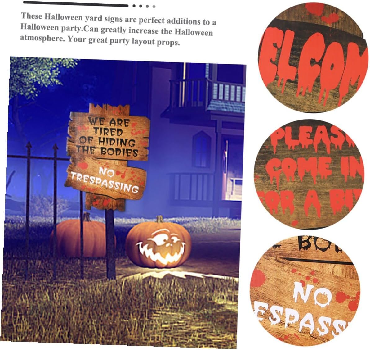 Operitacx Halloween Lawn Signs 2pcs Outdoor Yard Stakes Halloween Party Props Decorative Road Signs