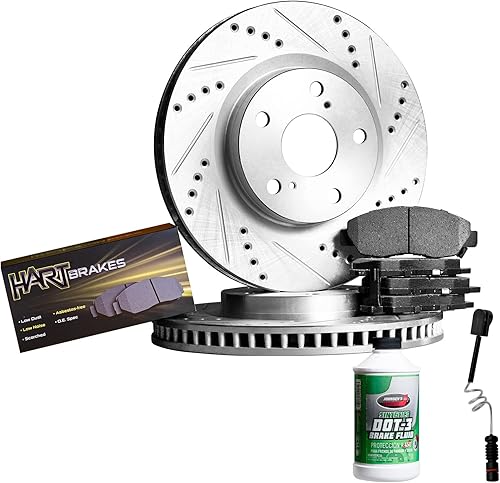 Hart Brakes Kit de frenos y rotores delanteros | Pastillas de freno delanteras| Rotores y pastillas de freno| Pastillas de freno y rotores