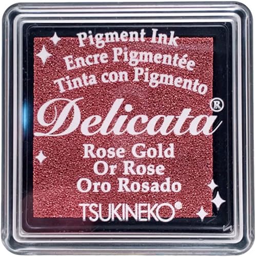Tsukineko, Delicata, almohadilla de tinta pequeña, oro rosa