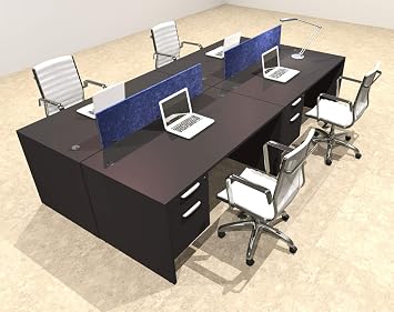 Four Person Modern Accoustic Divider Office Workstation Desk Set, OT-SUL-FPRB20
