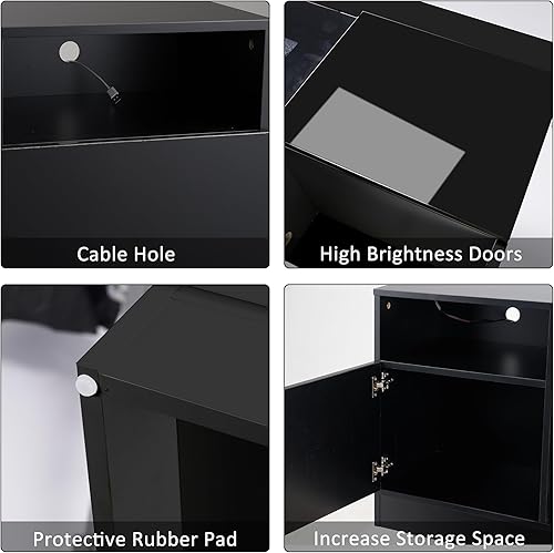 Miniatura 7 de Spurgehom Soporte de TV con chimenea de 70 pulgadas para televisores de hasta 80 pulgadas con chimenea eléctrica de 36 pulgadas, consola de TV para