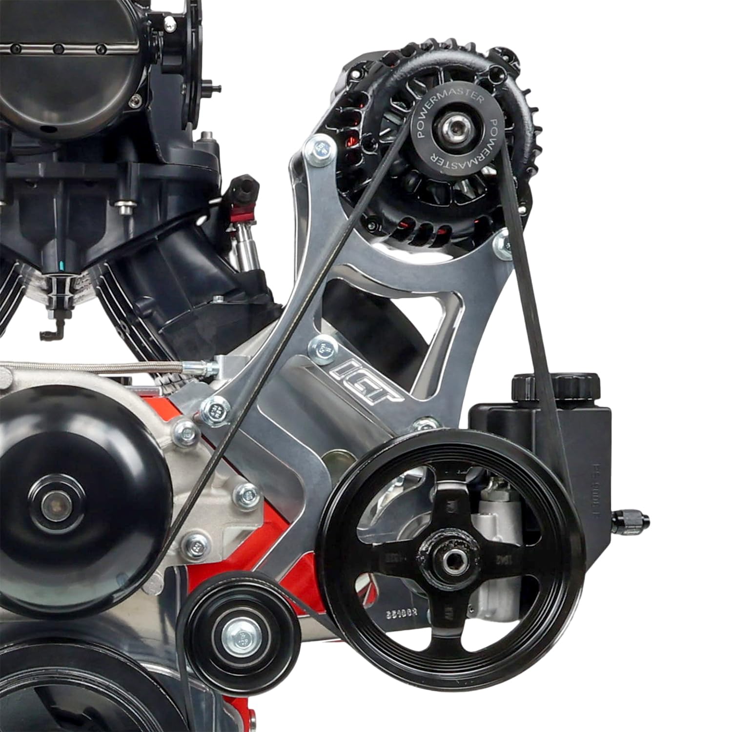 ICT Billet High Mount LS Alternator & Power Steering Pump Bracket Accessory Kit LS1 Camaro Turbo 551362-2-image-49